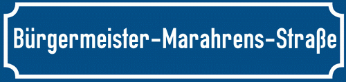 Straßenschild Bürgermeister-Marahrens-Straße