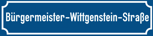 Straßenschild Bürgermeister-Wittgenstein-Straße