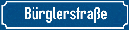 Straßenschild Bürglerstraße