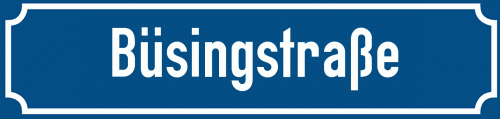 Straßenschild Büsingstraße