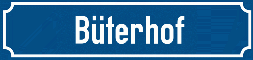 Straßenschild Büterhof