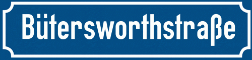 Straßenschild Bütersworthstraße zum kostenlosen Download