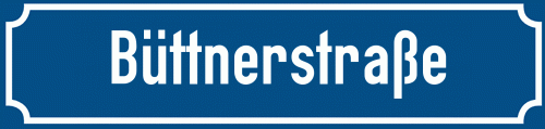 Straßenschild Büttnerstraße zum kostenlosen Download