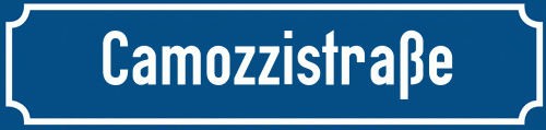 Straßenschild Camozzistraße zum kostenlosen Download