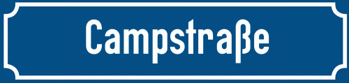 Straßenschild Campstraße