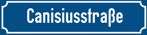 Straßenschild Canisiusstraße