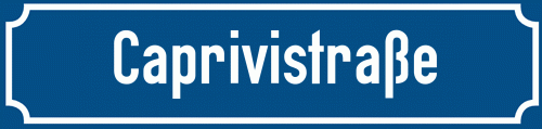 Straßenschild Caprivistraße zum kostenlosen Download