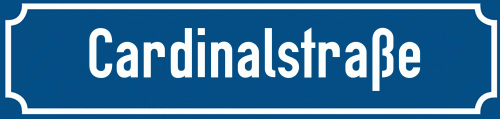 Straßenschild Cardinalstraße zum kostenlosen Download