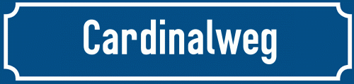 Straßenschild Cardinalweg
