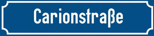 Straßenschild Carionstraße