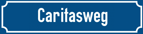 Straßenschild Caritasweg zum kostenlosen Download