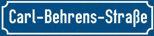 Straßenschild Carl-Behrens-Straße zum kostenlosen Download