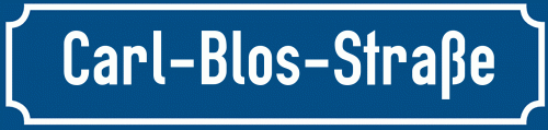 Straßenschild Carl-Blos-Straße zum kostenlosen Download
