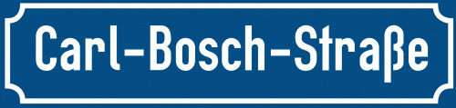 Straßenschild Carl-Bosch-Straße zum kostenlosen Download
