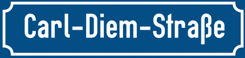 Straßenschild Carl-Diem-Straße zum kostenlosen Download
