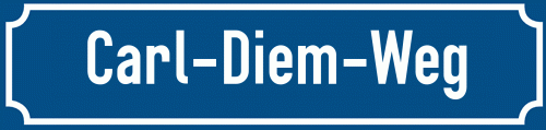 Straßenschild Carl-Diem-Weg zum kostenlosen Download