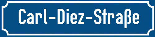 Straßenschild Carl-Diez-Straße