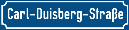 Straßenschild Carl-Duisberg-Straße
