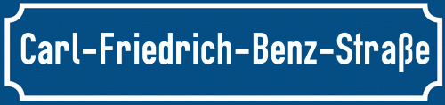 Straßenschild Carl-Friedrich-Benz-Straße