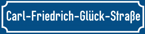 Straßenschild Carl-Friedrich-Glück-Straße zum kostenlosen Download