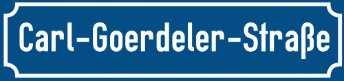 Straßenschild Carl-Goerdeler-Straße zum kostenlosen Download