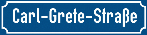 Straßenschild Carl-Grete-Straße