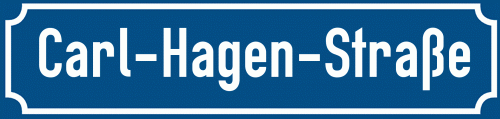 Straßenschild Carl-Hagen-Straße