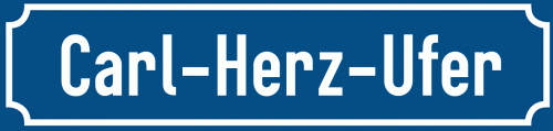 Straßenschild Carl-Herz-Ufer