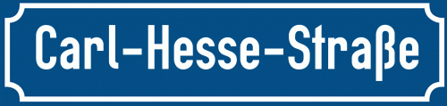 Straßenschild Carl-Hesse-Straße