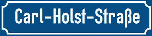 Straßenschild Carl-Holst-Straße zum kostenlosen Download