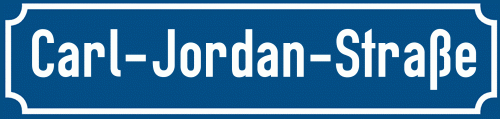 Straßenschild Carl-Jordan-Straße
