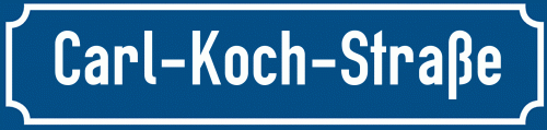 Straßenschild Carl-Koch-Straße