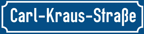 Straßenschild Carl-Kraus-Straße