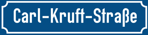 Straßenschild Carl-Kruft-Straße