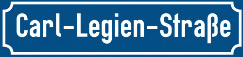 Straßenschild Carl-Legien-Straße