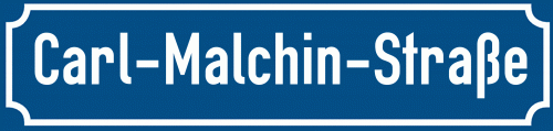 Straßenschild Carl-Malchin-Straße zum kostenlosen Download