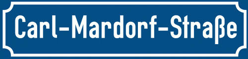 Straßenschild Carl-Mardorf-Straße zum kostenlosen Download