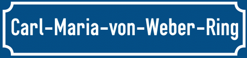 Straßenschild Carl-Maria-von-Weber-Ring