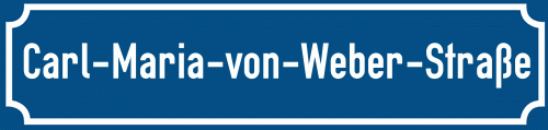 Straßenschild Carl-Maria-von-Weber-Straße