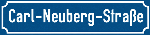 Straßenschild Carl-Neuberg-Straße