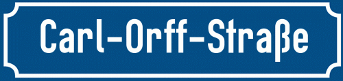 Straßenschild Carl-Orff-Straße zum kostenlosen Download