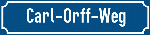 Straßenschild Carl-Orff-Weg zum kostenlosen Download