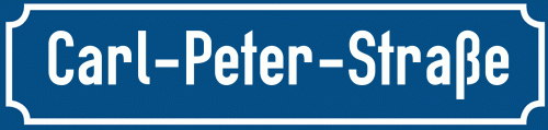 Straßenschild Carl-Peter-Straße zum kostenlosen Download