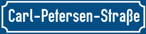 Straßenschild Carl-Petersen-Straße