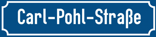Straßenschild Carl-Pohl-Straße
