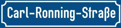 Straßenschild Carl-Ronning-Straße zum kostenlosen Download