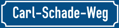 Straßenschild Carl-Schade-Weg
