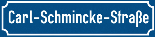 Straßenschild Carl-Schmincke-Straße zum kostenlosen Download