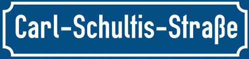 Straßenschild Carl-Schultis-Straße
