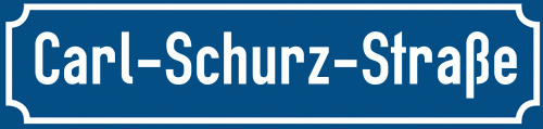 Straßenschild Carl-Schurz-Straße